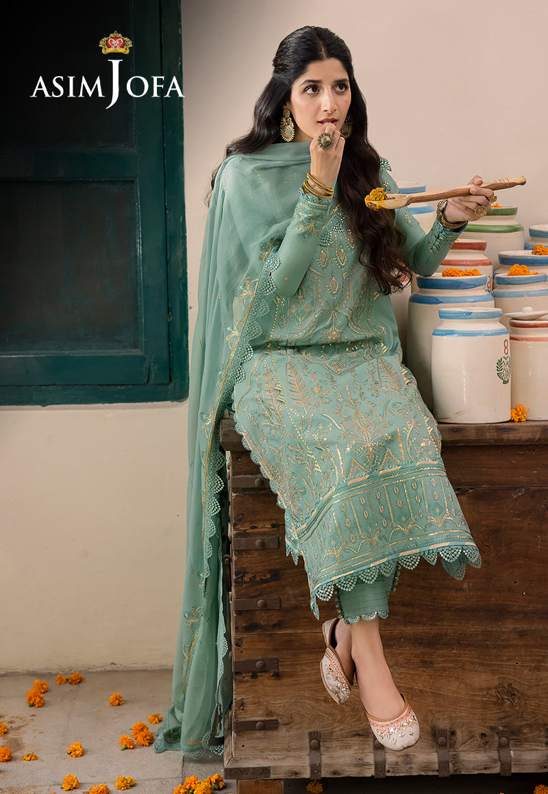Asim Jofa Shadow Work '23 Ajsw-25 Embroidered Poly Viscose 3 Pcs
