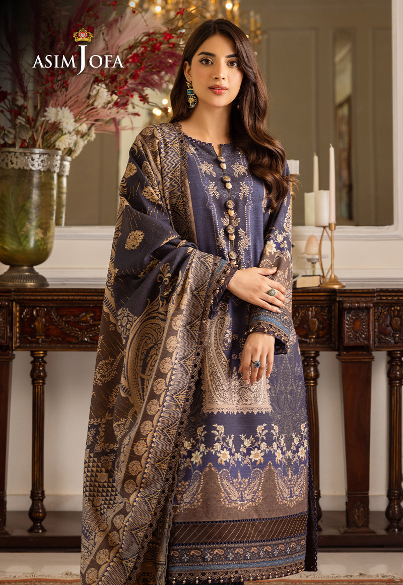 Asim Jofa Designers Limited Edition Ajiwd-05 Printed Khaddar 3 Pcs
