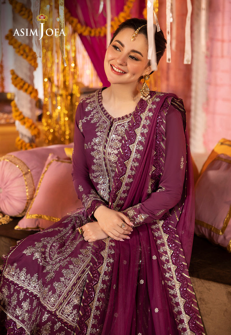 Asim Jofa Dastaan Pret Ajdap-18 Embroidered Lawn Silk Stitched 3 Pcs
