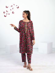 Ahlam Soft Cambric Stitched-Shadow Florals Co-ord set Collection'2024