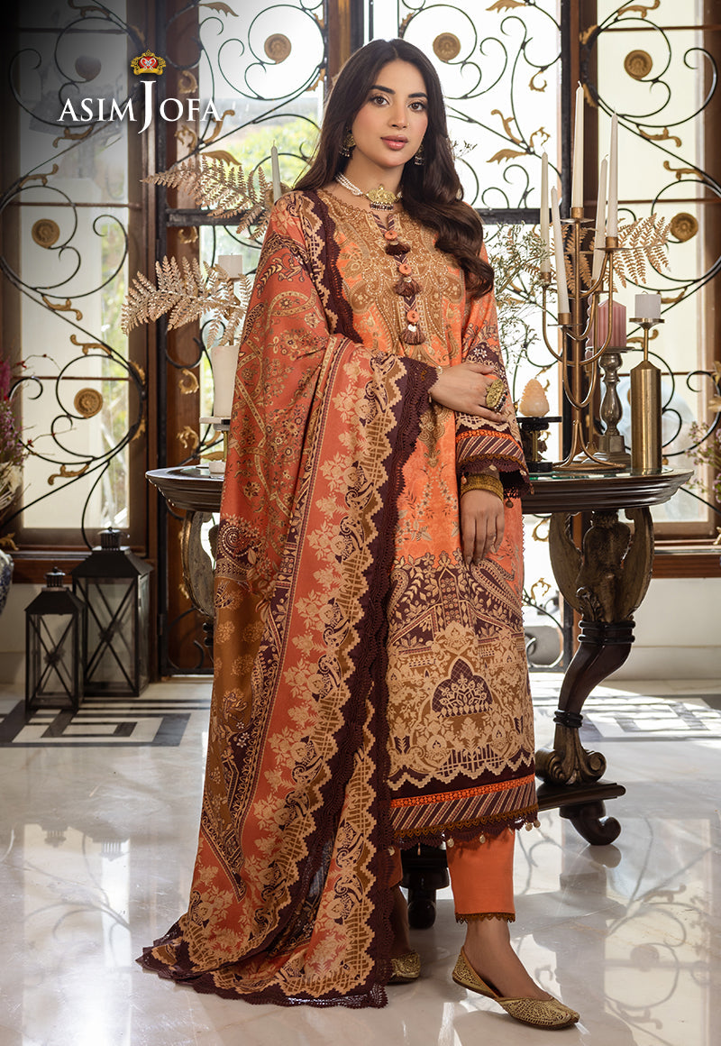 Asim Jofa Aira & Asra Pret Ajiwp-09 Printed Khaddar Stitched 3 Pcs