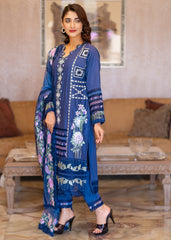 Manzar By Al Harir Stitched 3 Piece Summer Suit-AH002-Manzar-NavyBlue