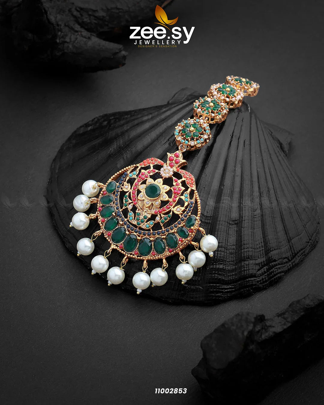 Bindiya-0113 Green Nauratan - Zeesy Jewellery