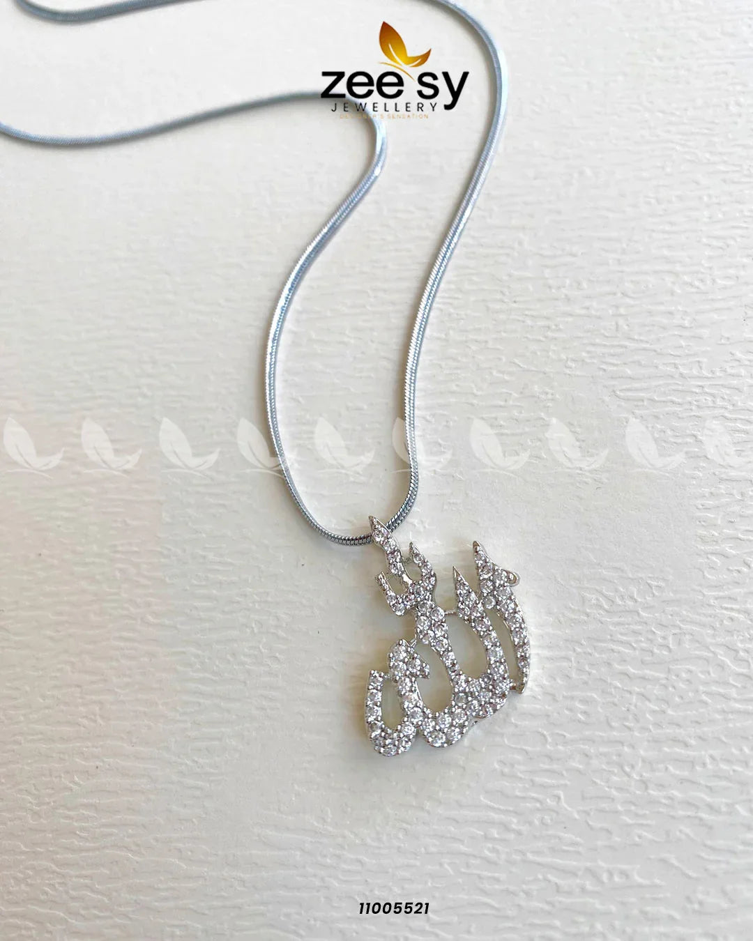 CALLIGRAPHY LOCKET-0009 Silver - Zeesy Jewellery