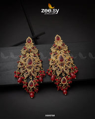 EARRINGS-0715 Red - Zeesy Jewellery