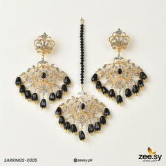Sunflower Earrings-0305 Black - Zeesy Jewellery