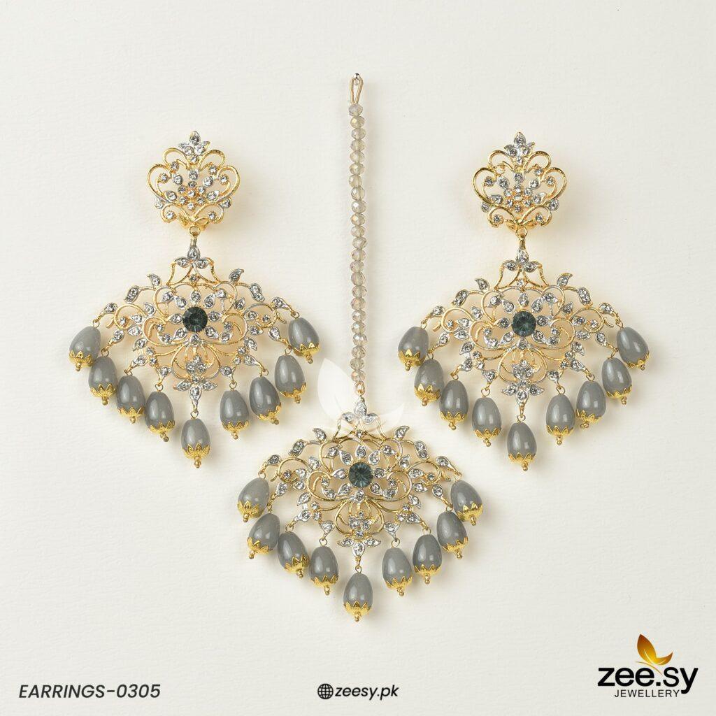 Sunflower Earrings-0305 GRAY - Zeesy Jewellery