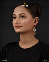 Rosabella Earrings Golden Ruby - Zeesy Jewellery