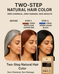 Organic Roots Natural Color Kit | Combo Kit (Indigo + Henna + Accessories)