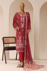 Signature By Sada Bahar Stitched 3 Piece Festive Emb Lawn Limited Edition Suit-EMB-1182-MAHROON