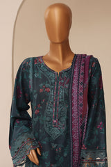 Signature By Sada Bahar Stitched 3 Piece Festive Emb Lawn Limited Edition Suit-EMB-1186-T.BLUE