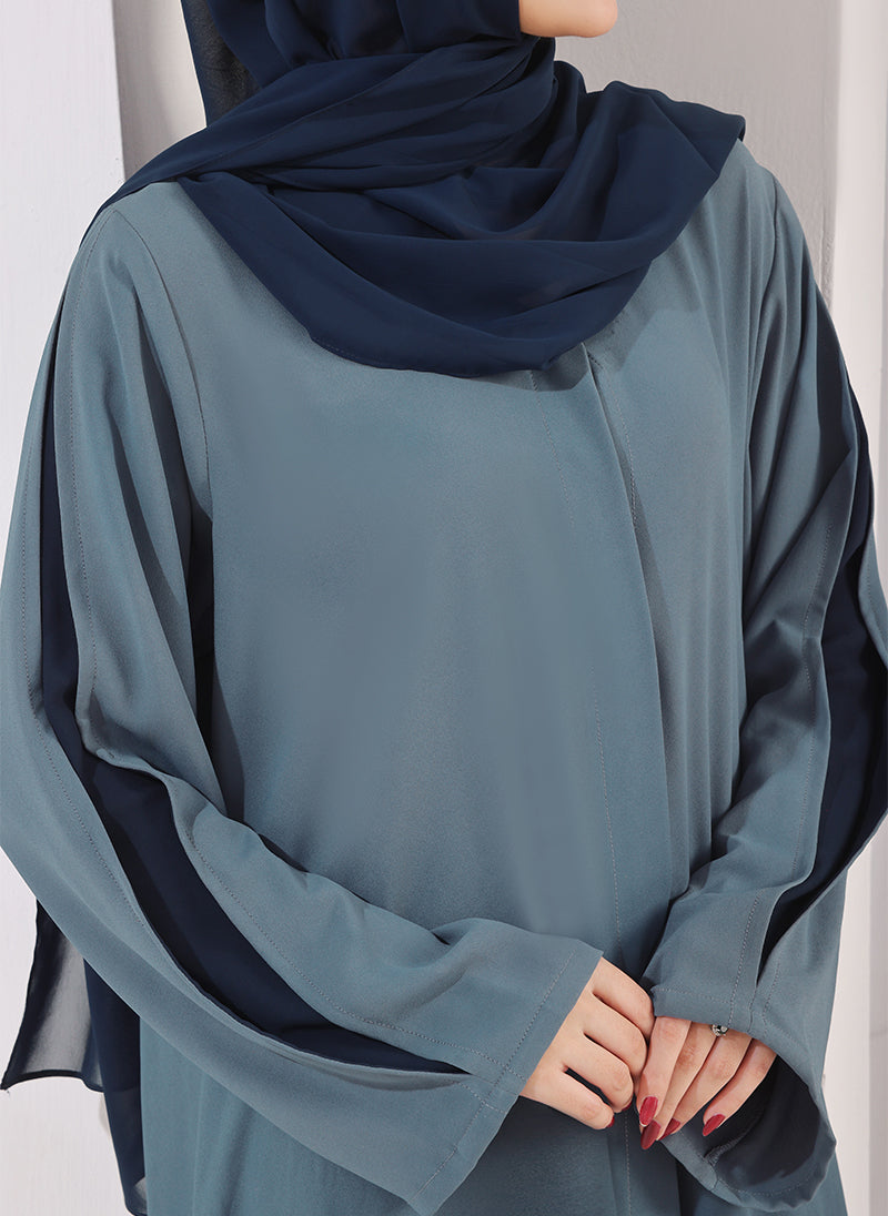 Hijab Ul Hareem Two Tone Navy Blue Gradient Abaya - 0121-R-1014