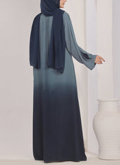 Hijab Ul Hareem Two Tone Navy Blue Gradient Abaya - 0121-R-1014