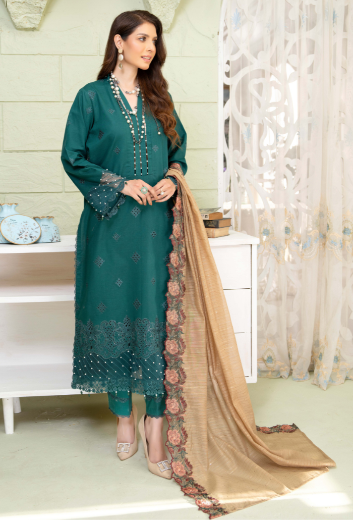 Baad e Baharaan By Humdum Unstitched 3 Piece Emb Lawn Collection'2024-D-07