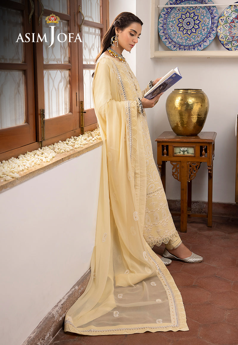 Asim Jofa Shadow Work '23 Ajsw-09 Embroidered Lawn Silk 3 Pcs