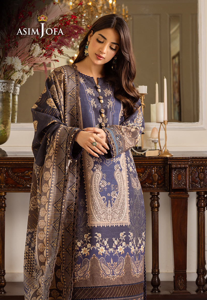 Asim Jofa Designers Limited Edition Ajiwd-05 Printed Khaddar 3 Pcs