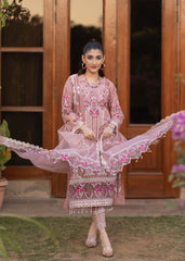 Manzar By Al Harir Stitched 3 Piece Summer Suit-AH004-Manzar-TeaPink