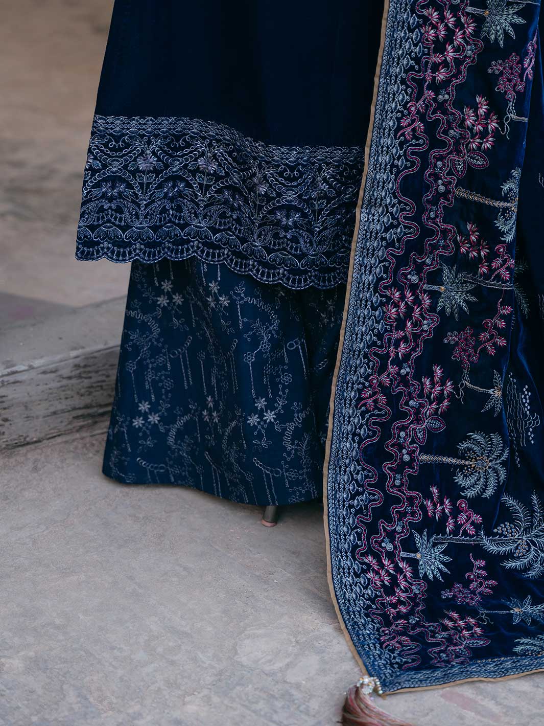 Siara By Flossie Unstitched 3 Piece Formals Velvet Collection'2025-V-106 - A