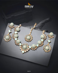 Astilbe Necklace Set Mint Green - Zeesy Jewellery