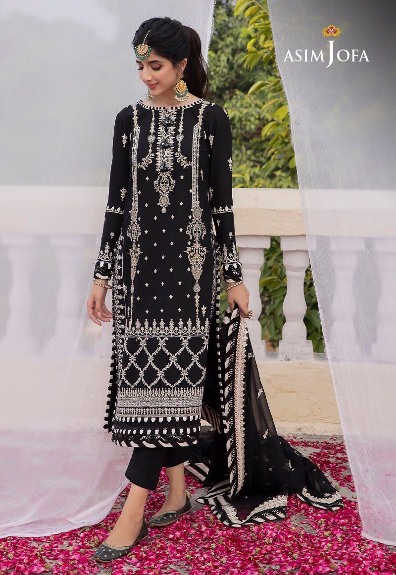 Asim Jofa Abresham '23 Ajab-01 Embroidered Lawn Silk 3 Pcs