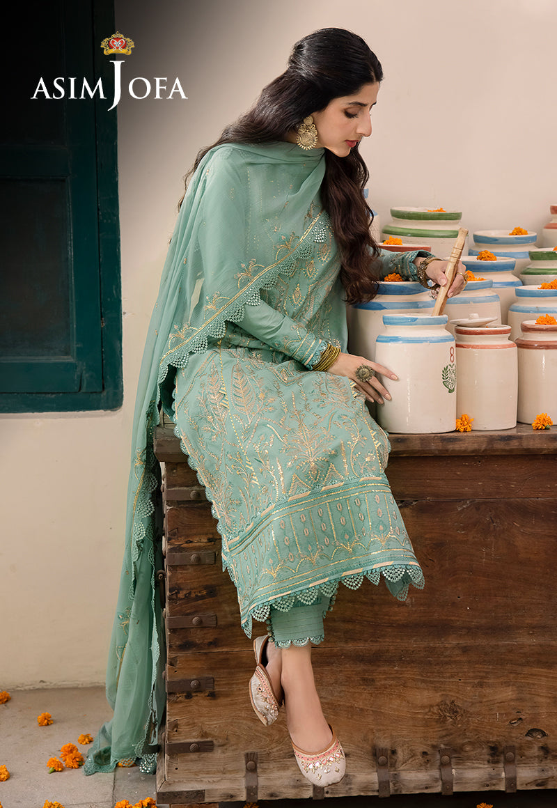 Asim Jofa Shadow Work '23 Ajsw-25 Embroidered Poly Viscose 3 Pcs