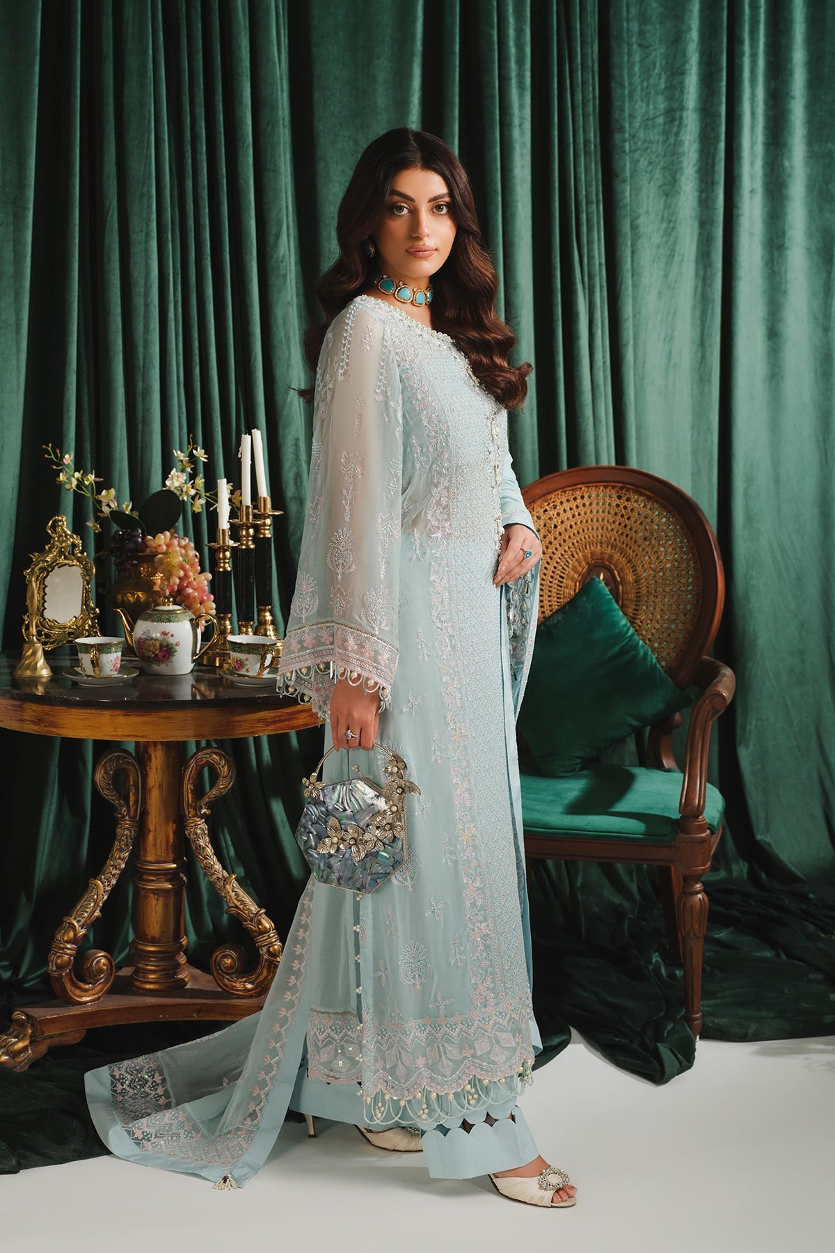 Ayla Paras By Pasha Unstitched 3 Piece Luxury Formals Collection'2024-PR108 : Skyline