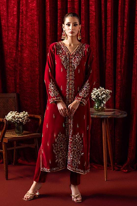 Bagh-E-Makhmal Separates By Zaaviay Stitched Blush Blossom (Two Piece)