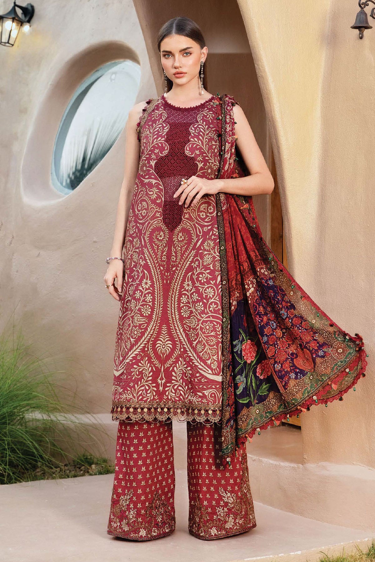 M.Prints By Maria B Unstitched 3 Piece Spring Summer Collection'2025-12-A