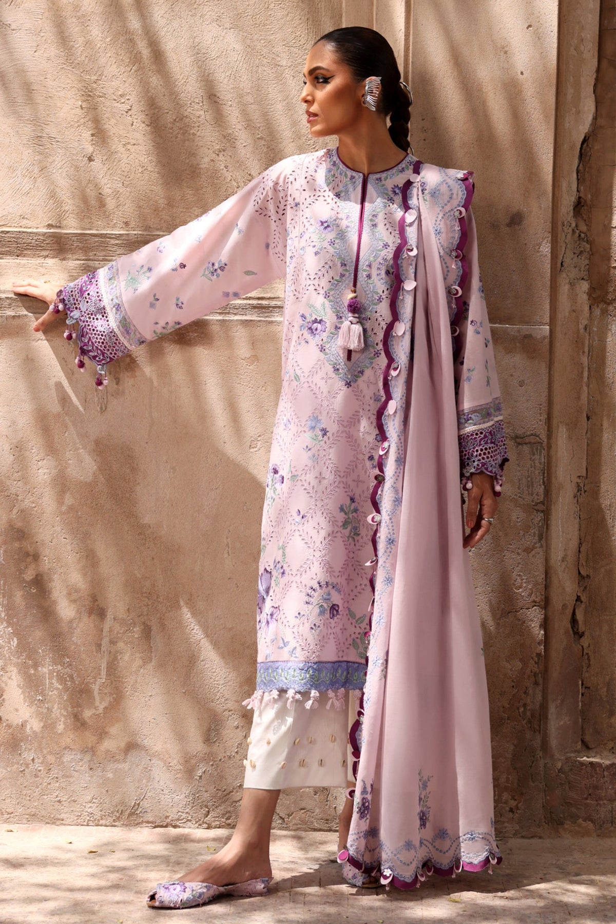 Elan Unstitched 3 Piece Luxury Lawn Collection'2025-12-B-Alara