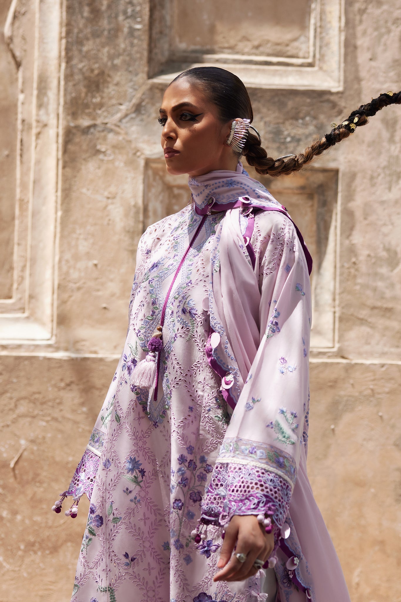 Elan Unstitched 3 Piece Luxury Lawn Collection'2025-12-B-Alara