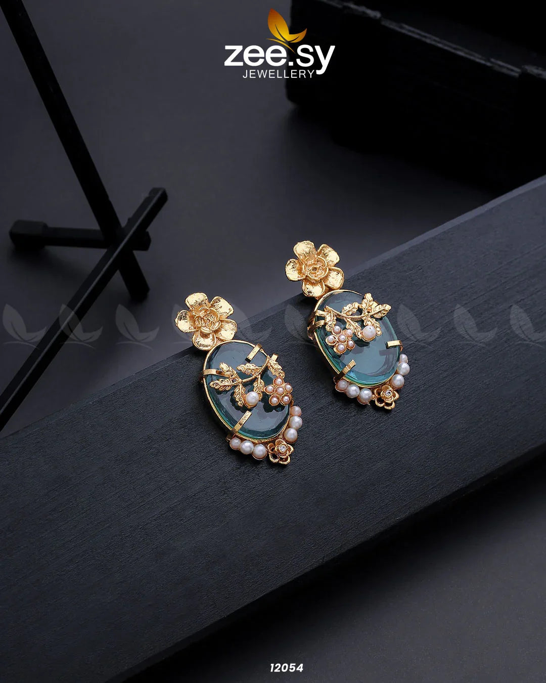 Crystal Glow Earrings Sea Green - Zeesy Jewellery