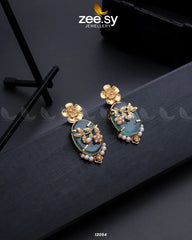 Crystal Glow Earrings Sea Green - Zeesy Jewellery