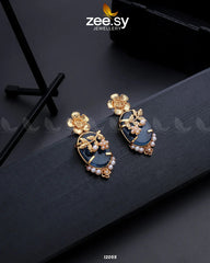 Crystal Glow Earrings Blue - Zeesy Jewellery