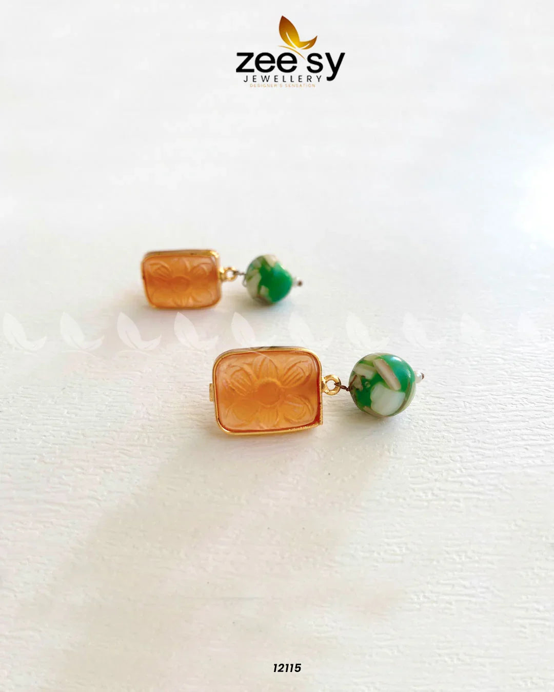 Petite Gems Earrings Orange - Zeesy Jewellery