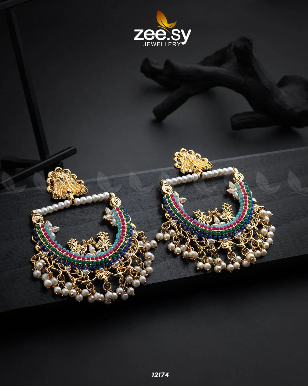 Reverie Earrings Golden Multi - Zeesy Jewellery