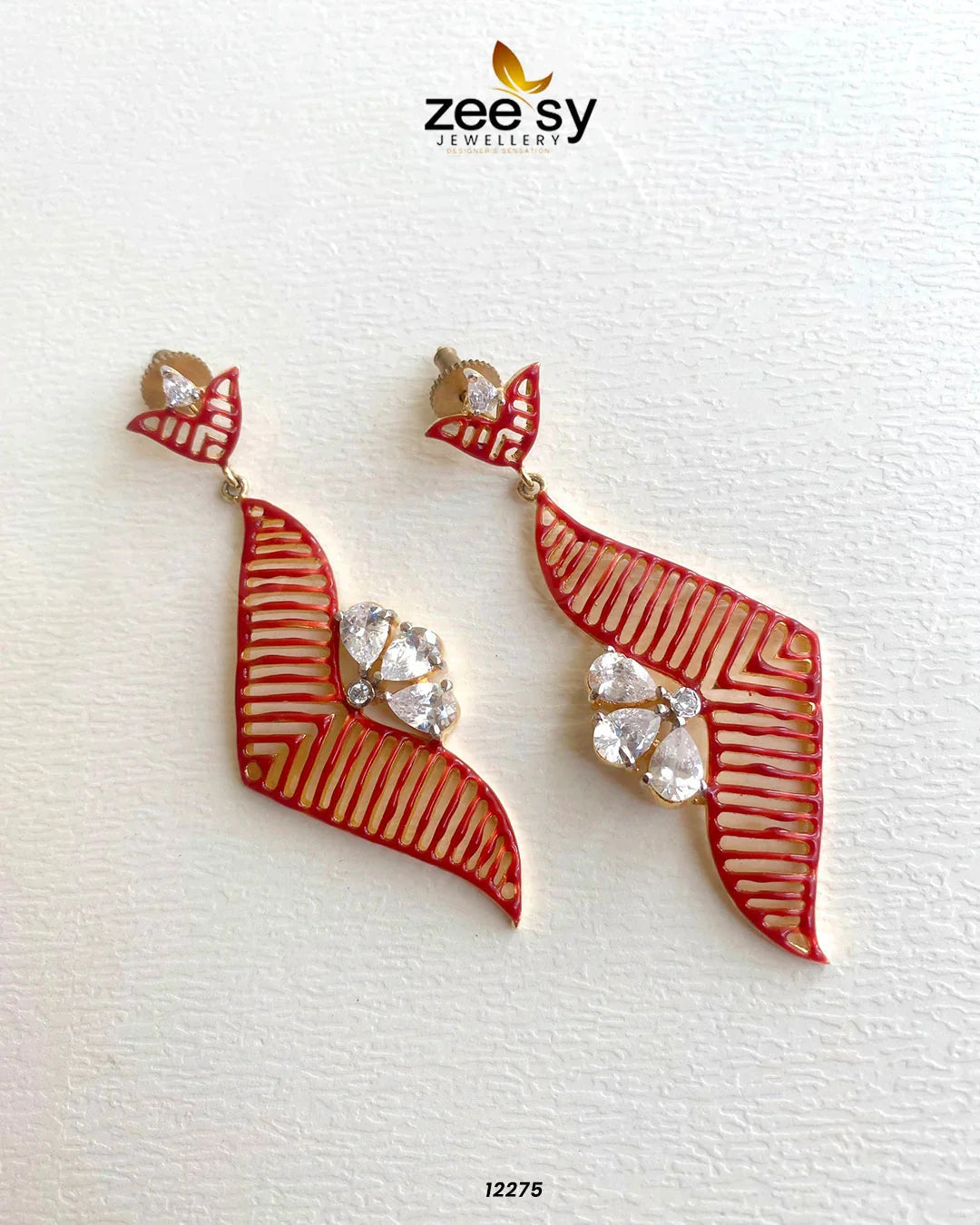 EARRINGS-0595 White - Zeesy Jewellery