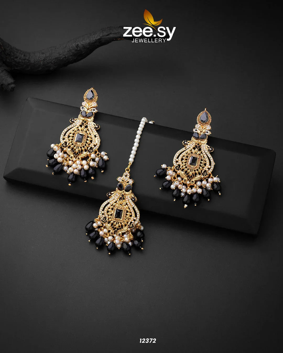 Minal's Earrings Black - Zeesy Jewellery
