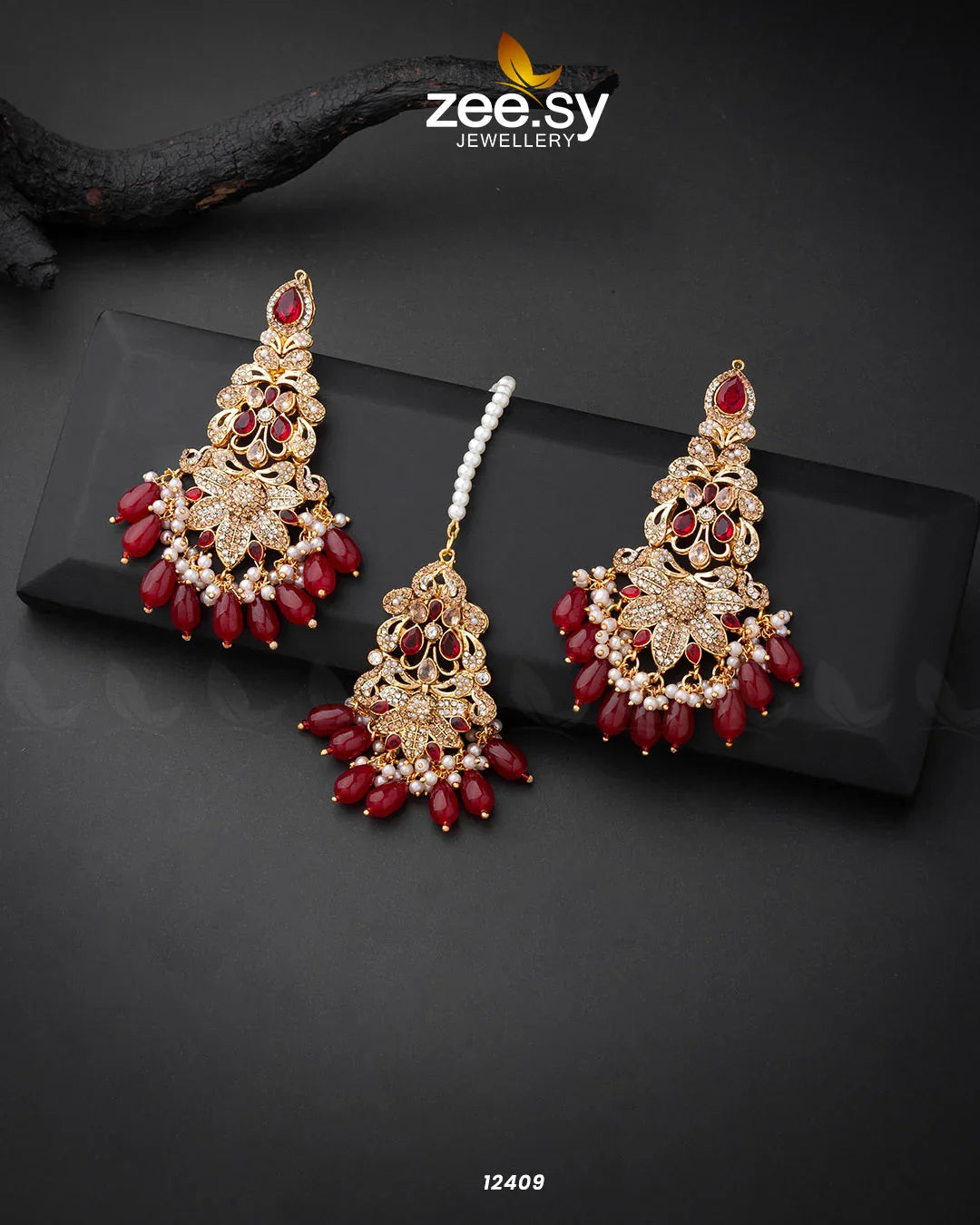 Sarah's Earrings Red - Zeesy Jewellery