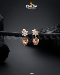 Heart Earrings Champagne - Zeesy Jewellery