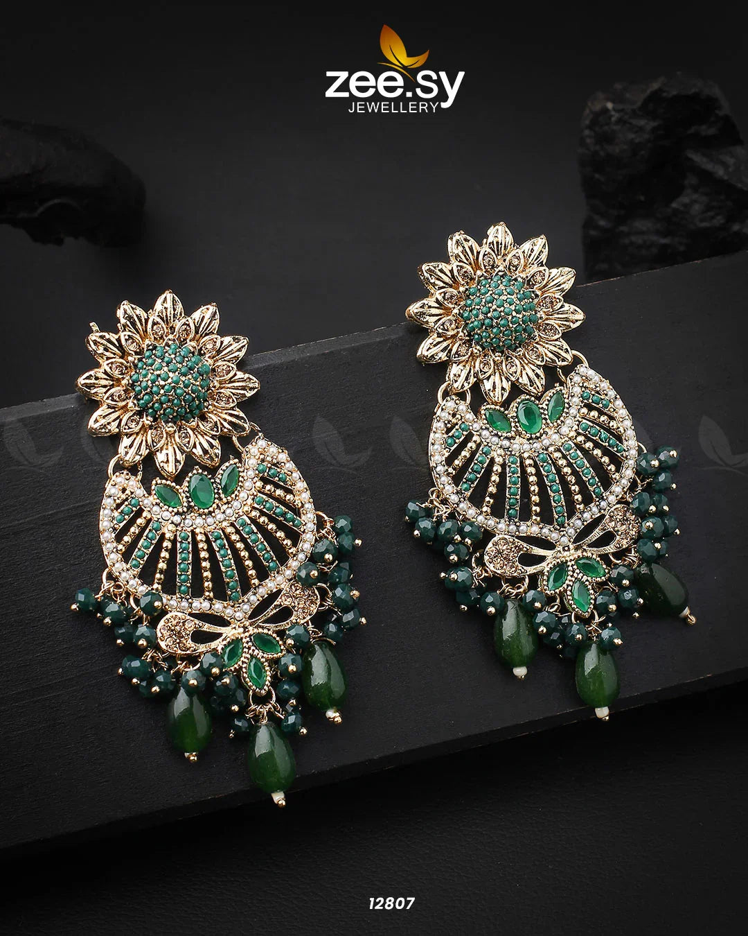 Arri Earrings Golden Green - Zeesy Jewellery