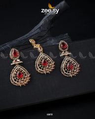 Plumeria Earrings Golden Red Champagne - Zeesy Jewellery
