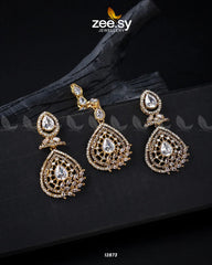 Plumeria Earrings Golden White - Zeesy Jewellery