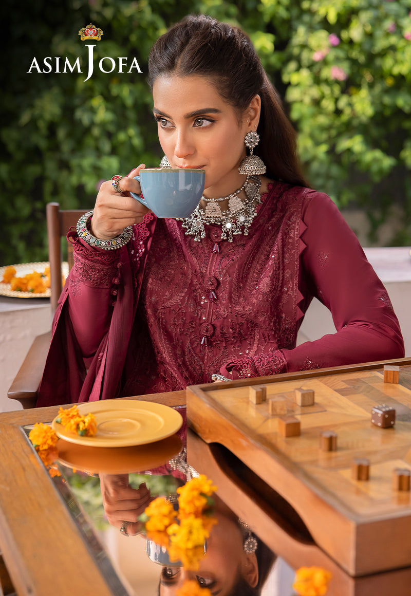 Asim Jofa Shadow Work '23 Ajsw-02 Embroidered Poly Viscose 3 Pcs