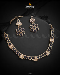 Textured Necklace Golden Black - Zeesy Jewellery