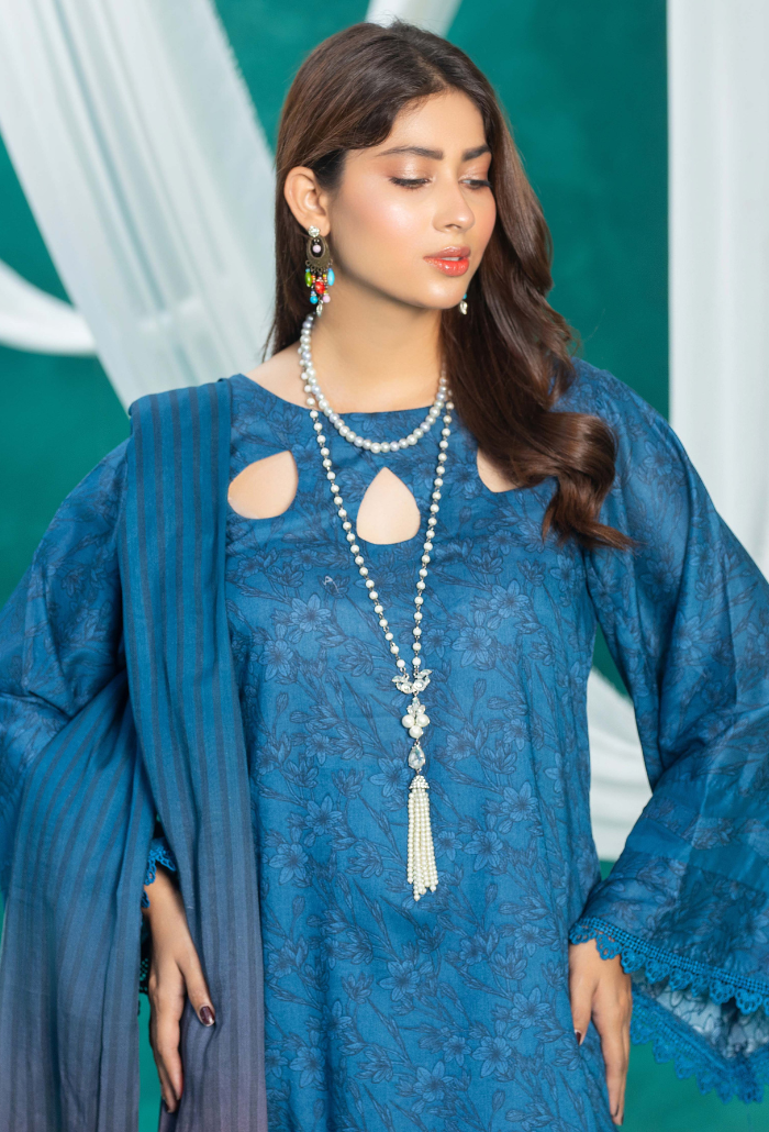 Aangan By Humdum Unstitched 3 Piece Printed Dobby Lawn Collection'2024-D-06