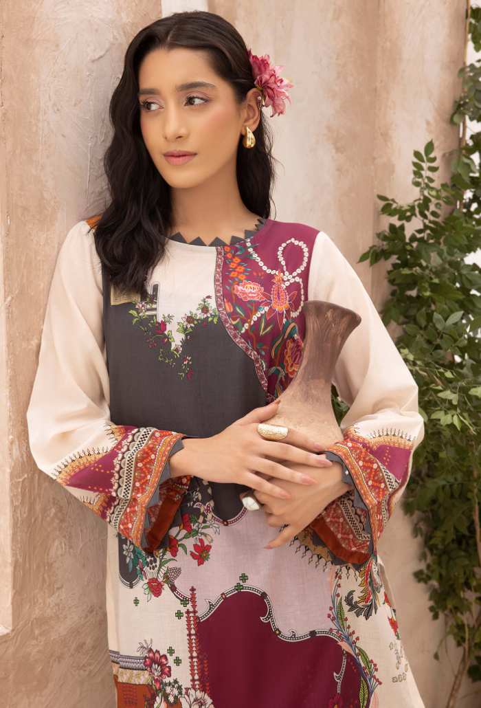 A La Mode By Humdum Unstitched 2 Piece Printed Lawn Vol-02 Collection'2024-D-10