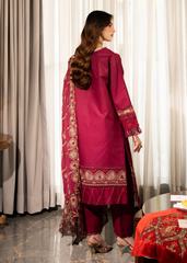 Meerak Stitched 3 Piece Emb Lawn Suit-Blush
