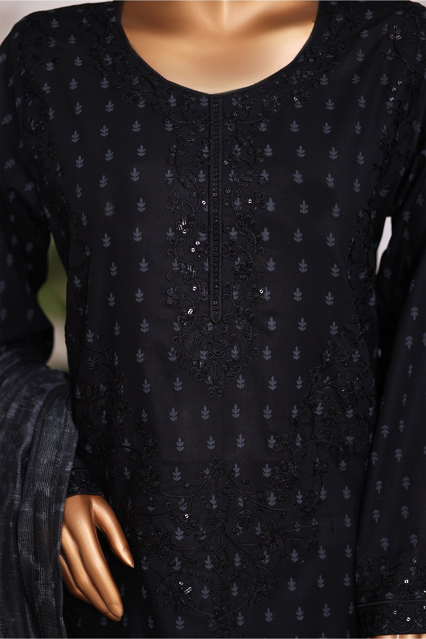 Khombi Stitched 3 Piece Luxury Cotton Collection'2025-134-IB-Ithan Black Arrow