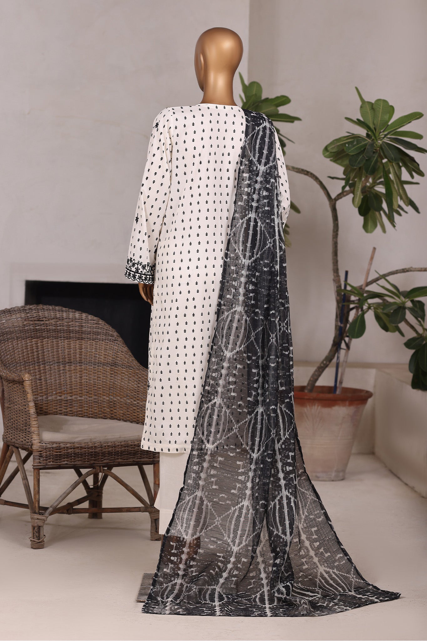 Khombi Stitched 3 Piece Luxury Cotton Collection'2025-134-IC-Ithan Black Arrow