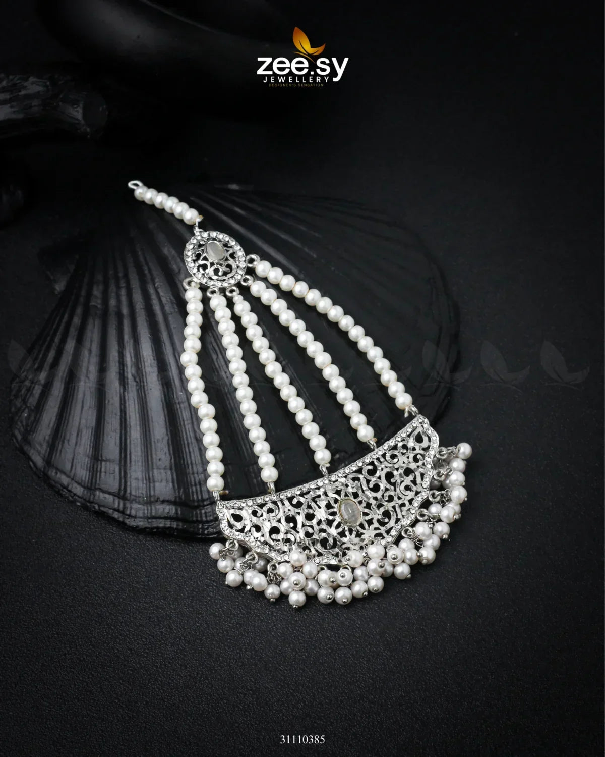 Ruhani Jhumar Silver White - Zeesy Jewellery